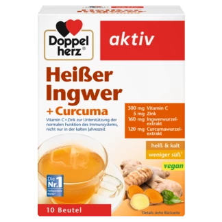 Abbildung der Produktverpackung Doppelherz aktiv Heißer Ingwer Frontansicht